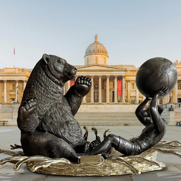 The Polar Bear and Dogman Wanted Everyone to Stay Cool (Bronze Sculpture)