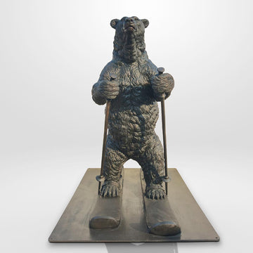 The Polar Bear Races on Skis (Bronze Sculpture)