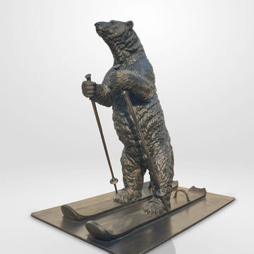 The Polar Bear Races on Skis (Bronze Sculpture)