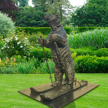 The Polar Bear Races on Skis (Bronze Sculpture)