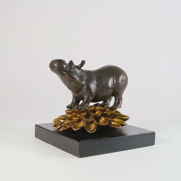 The Hippo Was in Golden Bloom (Bronze Sculpture, Small)