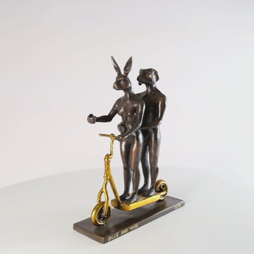They Zig-Zagged in Harmony (Bronze Sculpture, Miniature Collection)