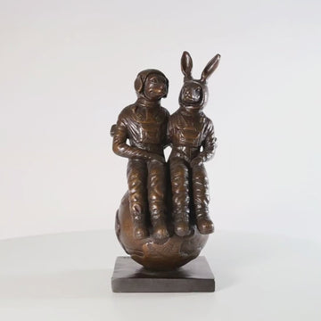 They Loved Each Other to the Moon and Back (Bronze Sculpture)