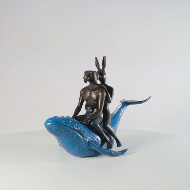 They Were the Whale Riders (Bronze Sculpture, Miniature Collection