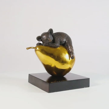 Koalas Will Pear for Life (Bronze Sculpture, Miniature)