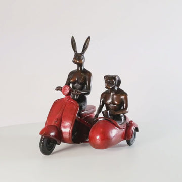 They Rode Side by Side for the Long Run (Bronze Sculpture, Miniature Collection)