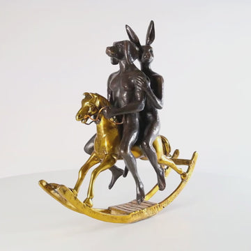 They Rocked the House Down (Bronze Sculpture, Miniature Collection)