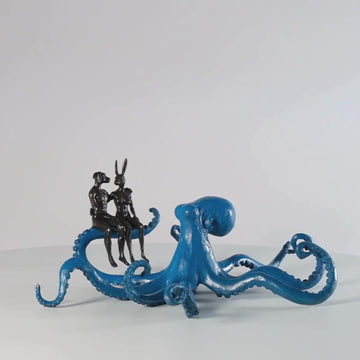 Octopus with Friends (Bronze Sculpture, Miniature Collection)