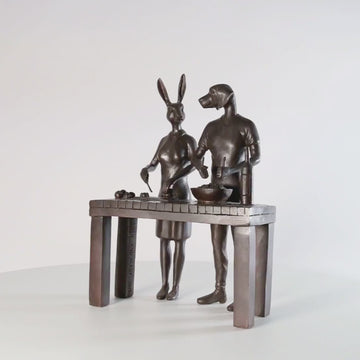 They Loved Being Masterchefs (Bronze Sculpture, Miniature)