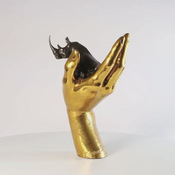 A Rhino in the Hand (Bronze Sculpture, Small)