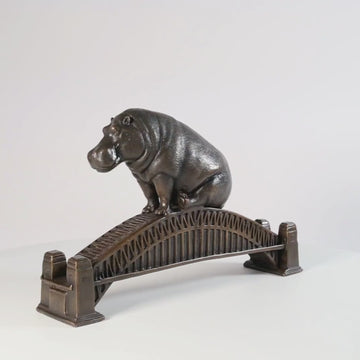 The Hippo Loved the Sydney Harbour Bridge (Bronze Sculpture, Small)