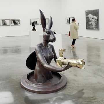 Watch Out for Paparazzi Rabbit (Bronze Sculpture, Large)