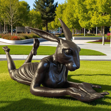 Rabbitwoman Had the Whole World in Her Hands (Bronze Sculpture)