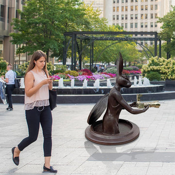 Watch Out for Paparazzi Rabbit (Bronze Sculpture, Large)