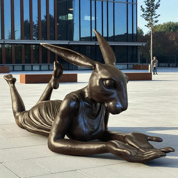 Rabbitwoman Had the Whole World in Her Hands (Bronze Sculpture)