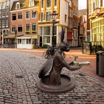 Watch Out for Paparazzi Rabbit (Bronze Sculpture, Large)