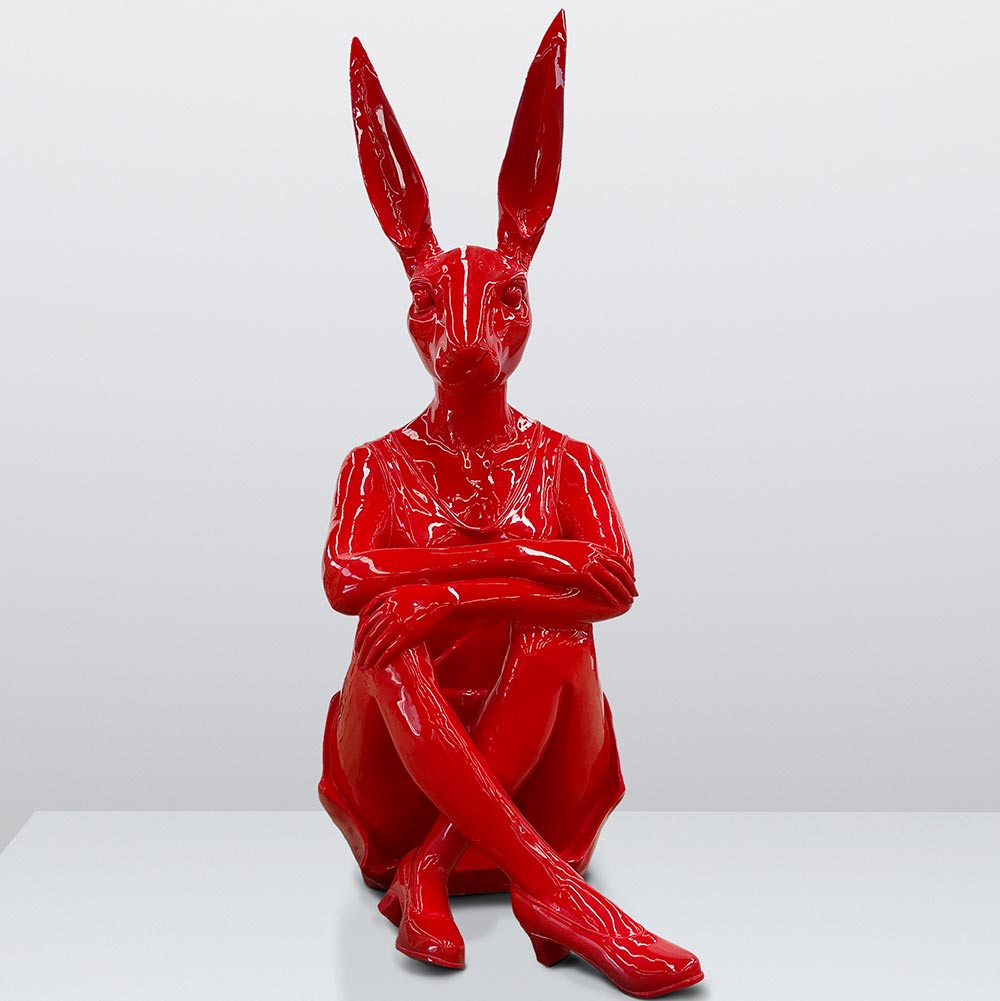 Rabbitwoman Painted the Town Red (Aluminium Sculpture) – Gillie and Marc®