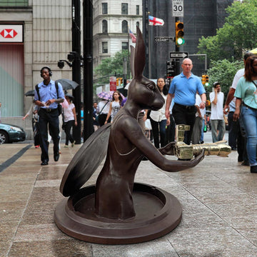 Watch Out for Paparazzi Rabbit (Bronze Sculpture, Large)