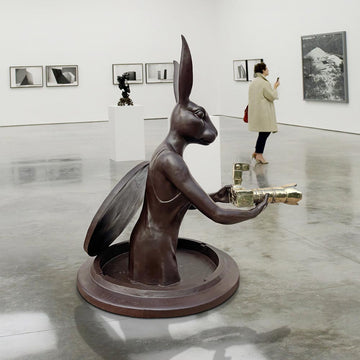 Watch Out for Paparazzi Rabbit (Bronze Sculpture, Large)