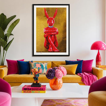 Lost Rabbit in Red and Gold (Print)