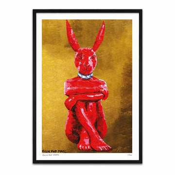 Lost Rabbit in Red and Gold (Print)