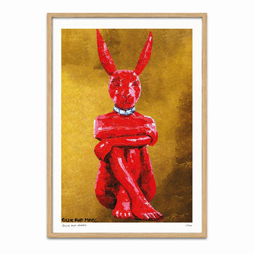Lost Rabbit in Red and Gold (Print)