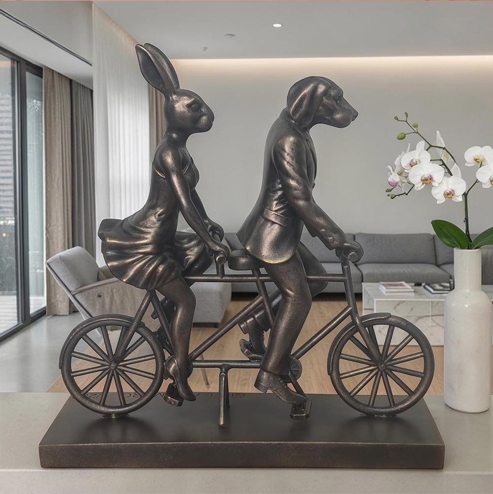 Rabbitwoman and Dogman Take Love for a Spin (Resin Sculpture) – Gillie ...