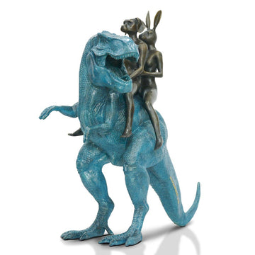 The Big T-Rex Riders on a Mission (Bronze Sculpture)