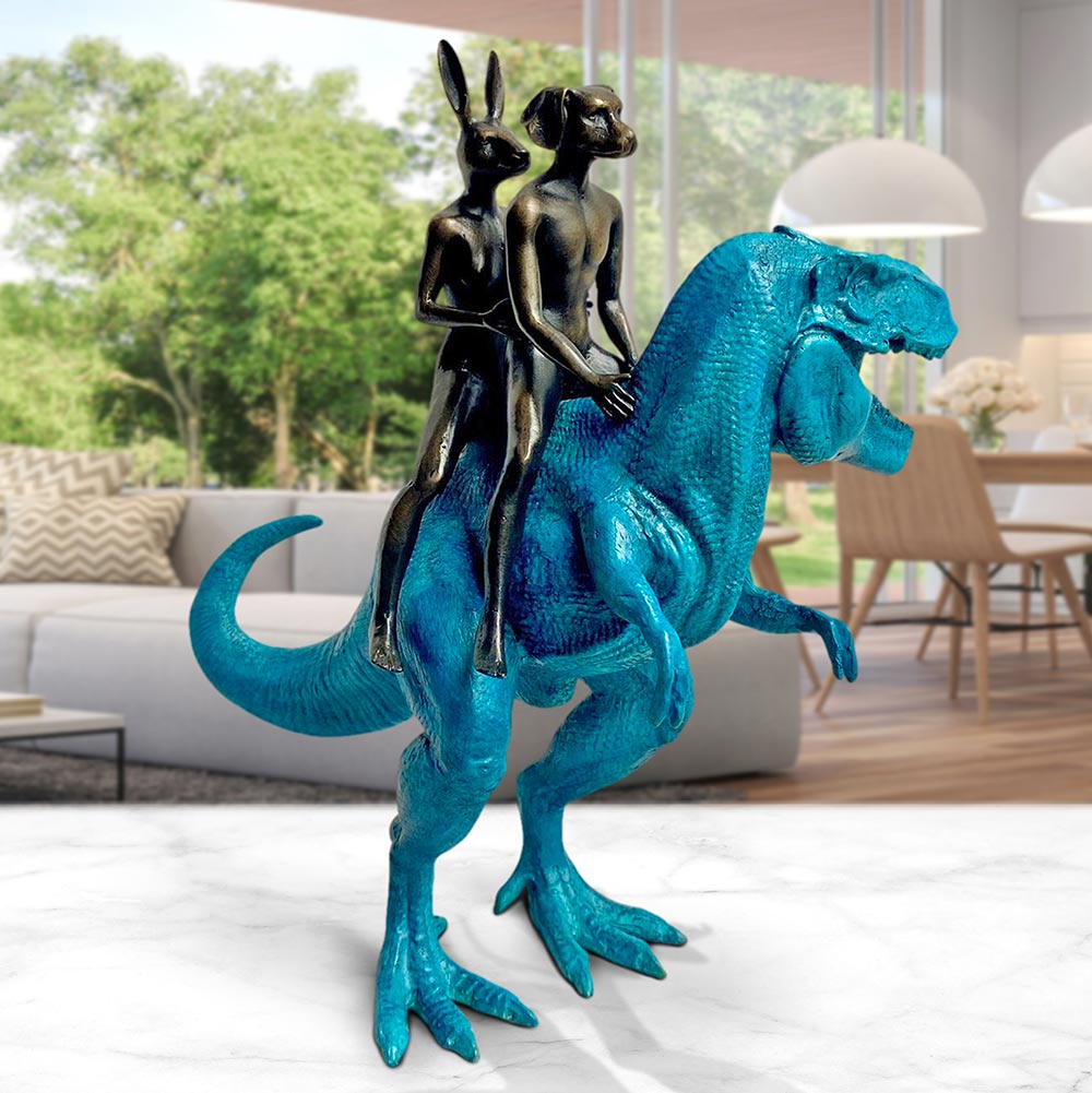 The Big T-Rex Riders (Bronze Sculpture) – Gillie and Marc®