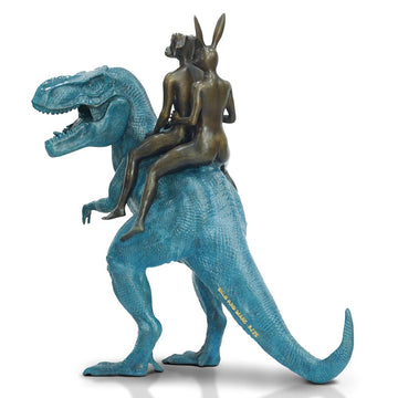 The Big T-Rex Riders on a Mission (Bronze Sculpture)