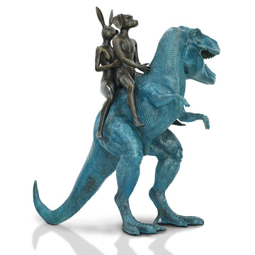 The Big T-Rex Riders on a Mission (Bronze Sculpture)