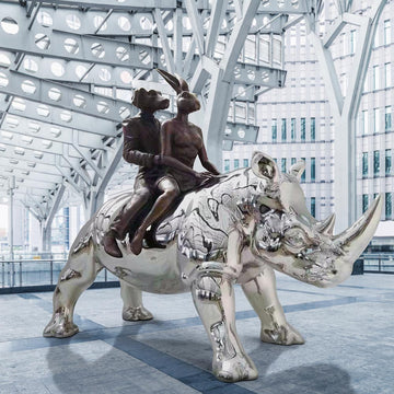 The Wonderful Rhino Riders (Bronze Sculpture)