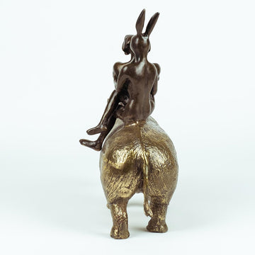 They Spent Their Lives Saving Rhinos (Bronze Sculpture, Miniature Collection)