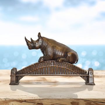 The Rhino Loved the Sydney Harbour Bridge (Bronze Sculpture, Small)