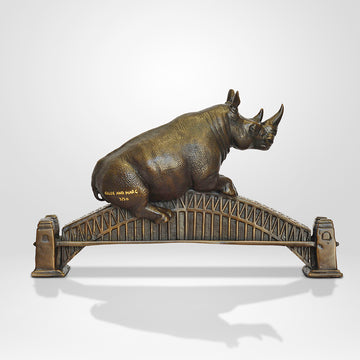 The Rhino Loved the Sydney Harbour Bridge (Bronze Sculpture, Small)