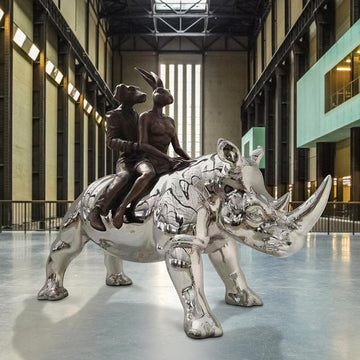 The Wonderful Rhino Riders (Bronze Sculpture)