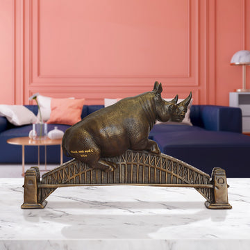 The Rhino Loved the Sydney Harbour Bridge (Bronze Sculpture, Small)