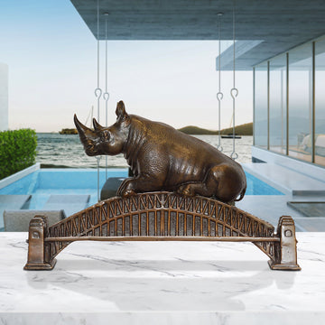 The Rhino Loved the Sydney Harbour Bridge (Bronze Sculpture, Small)