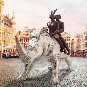 The Wonderful Rhino Riders (Bronze Sculpture)