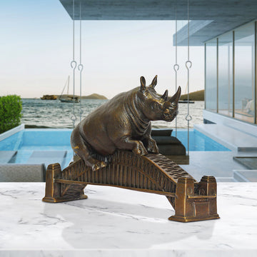 The Rhino Loved the Sydney Harbour Bridge (Bronze Sculpture, Small)
