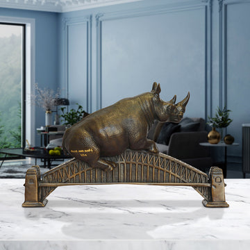 The Rhino Loved the Sydney Harbour Bridge (Bronze Sculpture, Small)