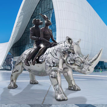 The Wonderful Rhino Riders (Bronze Sculpture)