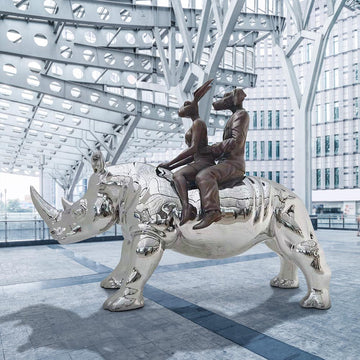 The Wonderful Rhino Riders (Bronze Sculpture)
