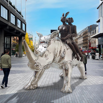 The Wonderful Rhino Riders (Bronze Sculpture)