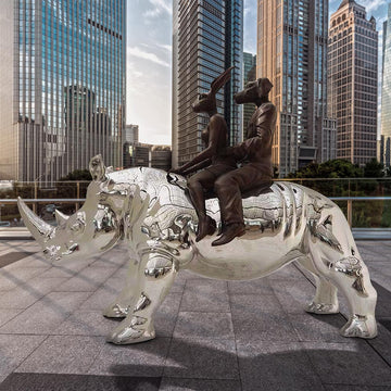 The Wonderful Rhino Riders (Bronze Sculpture)