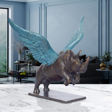 Up, Up and Away Rhino (Bronze Sculpture)