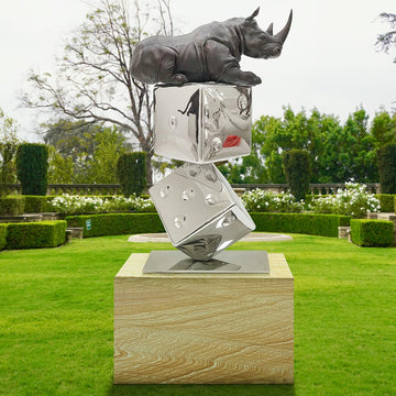 Big Luck of the Rhino (Bronze Sculpture)