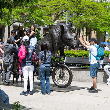 He Was on a Ride to a Safer Place with Rabbitwoman and Dogman (Bronze Sculpture)