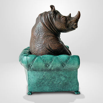 Rhino Sat with Hope (Bronze Sculpture, Small)