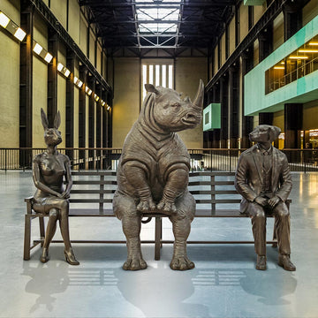 The White Rhino Bench of Friendship (Bronze Sculpture)